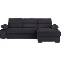 ECKSOFA in Webstoff Anthrazit  - Dunkelbraun/Anthrazit, Konventionell, Kunststoff/Textil (258/166cm) - Cantus