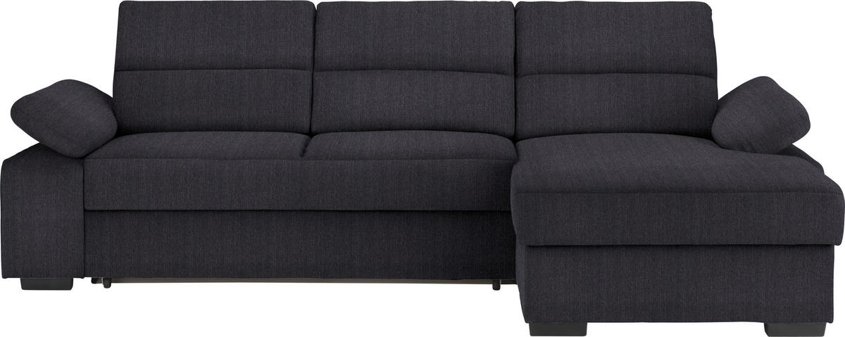 ECKSOFA in Webstoff Anthrazit  - Dunkelbraun/Anthrazit, Konventionell, Kunststoff/Textil (258/166cm) - Cantus