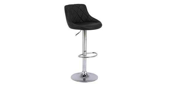BARHOCKER in Metall, Textil Schwarz, Chromfarben - Chromfarben/Schwarz, Design, Textil/Metall (47,5/82-103/52cm) - Carryhome