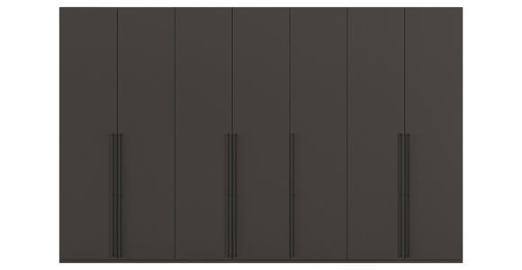 DREHTÜRENSCHRANK 350/235/61 cm,  in Graphitfarben, 7-türig  - Schwarz/Graphitfarben, Basics, Holzwerkstoff/Metall (350/235/61cm) - Novel