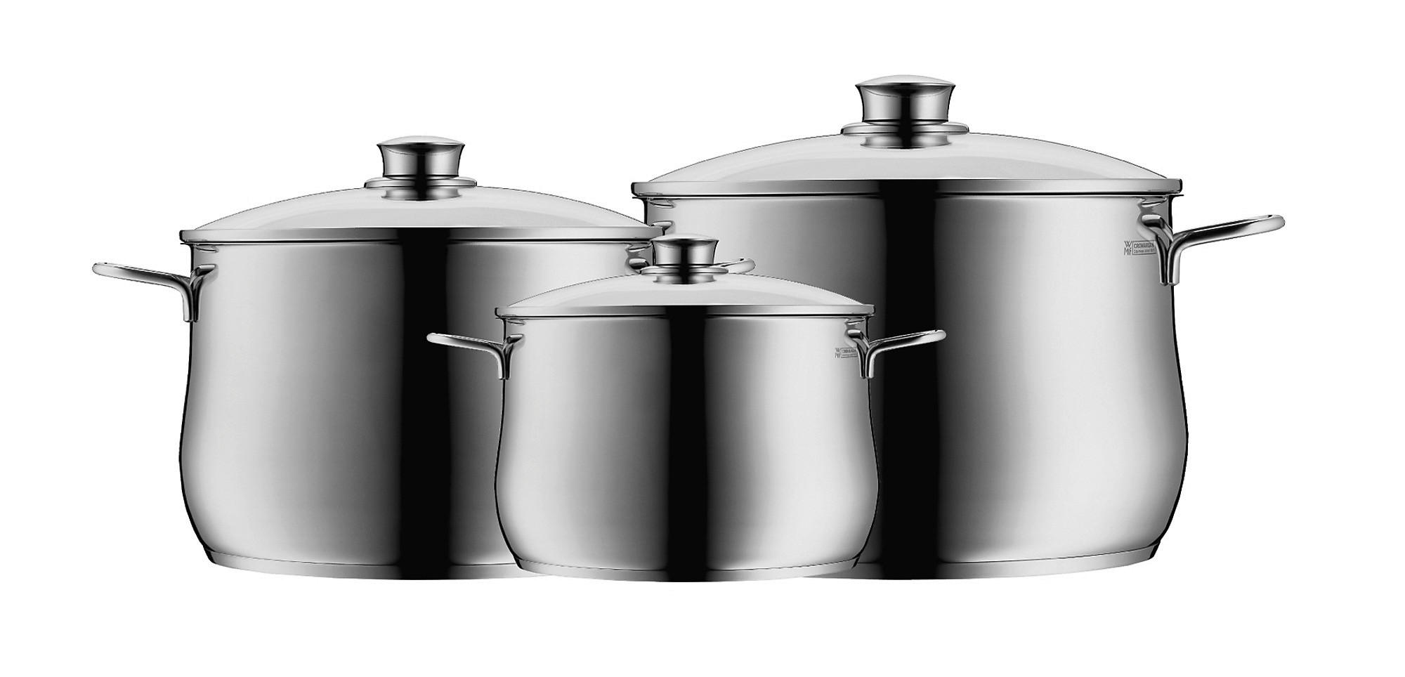 KOCHTOPFSET Diadem Plus 3-teilig  - Edelstahlfarben, Basics, Metall - WMF