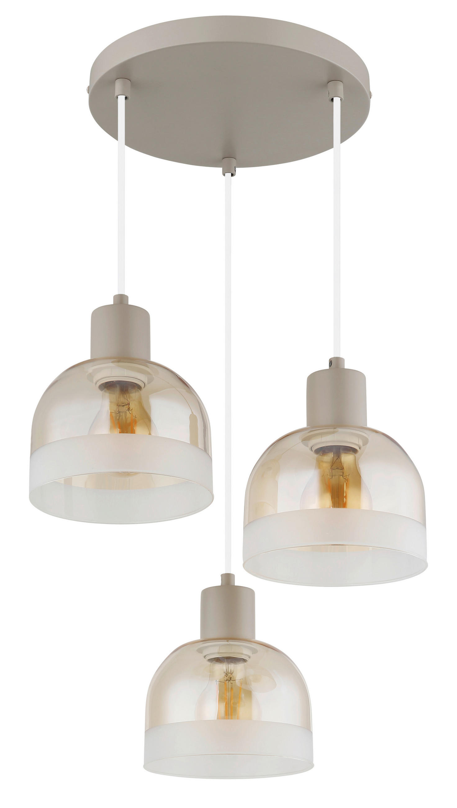 HÄNGELEUCHTE Kairo 33/150 cm  - Sandfarben/Orange, Design, Glas/Kunststoff (33/150cm) - Globo