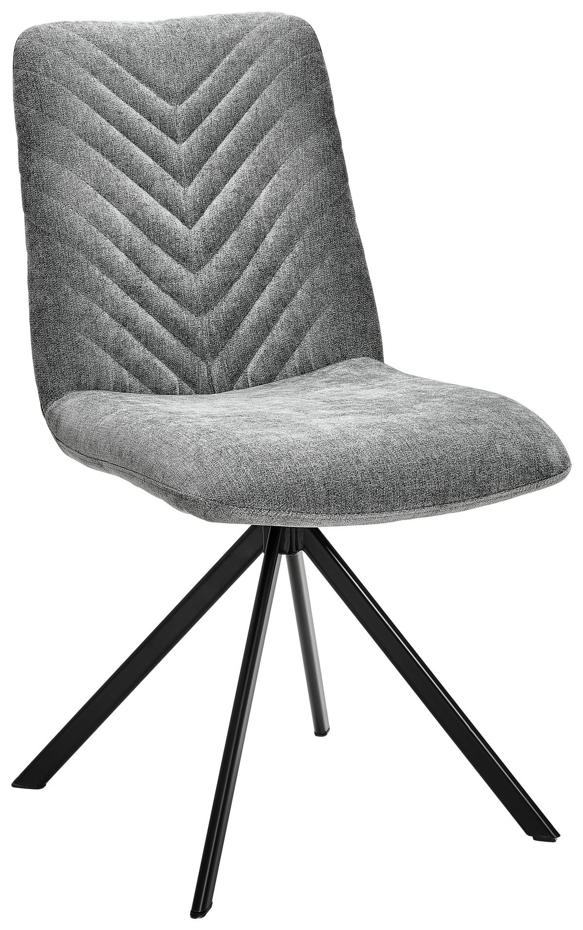 STUHL - Dunkelgrau/Schwarz, Design, Textil/Metall (47/87/61cm) - Xora