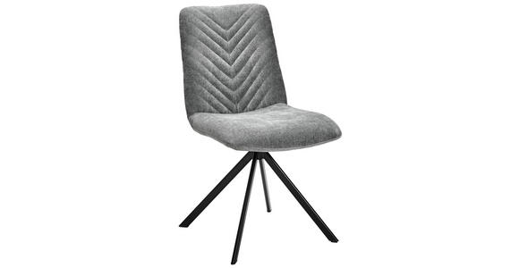 STUHL - Dunkelgrau/Schwarz, Design, Textil/Metall (47/87/61cm) - Xora