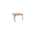 COUCHTISCH Eiche massiv 55/55/33 cm rund Schwarz, Eichefarben  - Eichefarben/Schwarz, Design, Holz/Metall (55/55/33cm) - Linea Natura