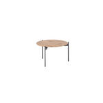 COUCHTISCH Eiche massiv 55/55/33 cm rund Schwarz, Eichefarben  - Eichefarben/Schwarz, Design, Holz/Metall (55/55/33cm) - Linea Natura