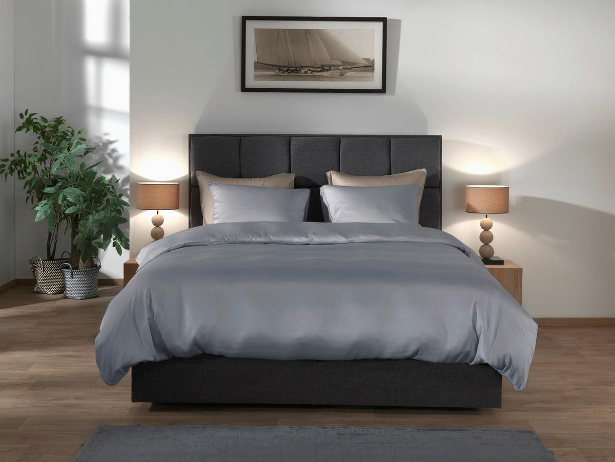 BETTWÄSCHE 2-teilig Suite-New-York Makosatin 135/200 cm  - Blau, Basics, Textil (135/200cm)