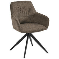 ARMLEHNSTUHL  Sitzfläche 360° drehbar Bouclé  Taupe  - Taupe, Design, Textil/Metall (62/87/61cm) - Musterring