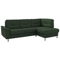 ECKSOFA Flachgewebe Grün  - Alufarben/Grün, Konventionell, Textil/Metall (244/160cm) - Beldomo Comfort