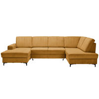 WOHNLANDSCHAFT in Cord Senfgelb  - Senfgelb/Schwarz, Konventionell, Textil/Metall (167/317/185cm) - Stylife