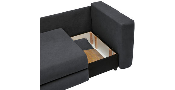 RÉCAMIERE in Flachgewebe Anthrazit - Anthrazit/Schwarz, Design, Kunststoff/Textil (171/71-88/93cm) - Cantus