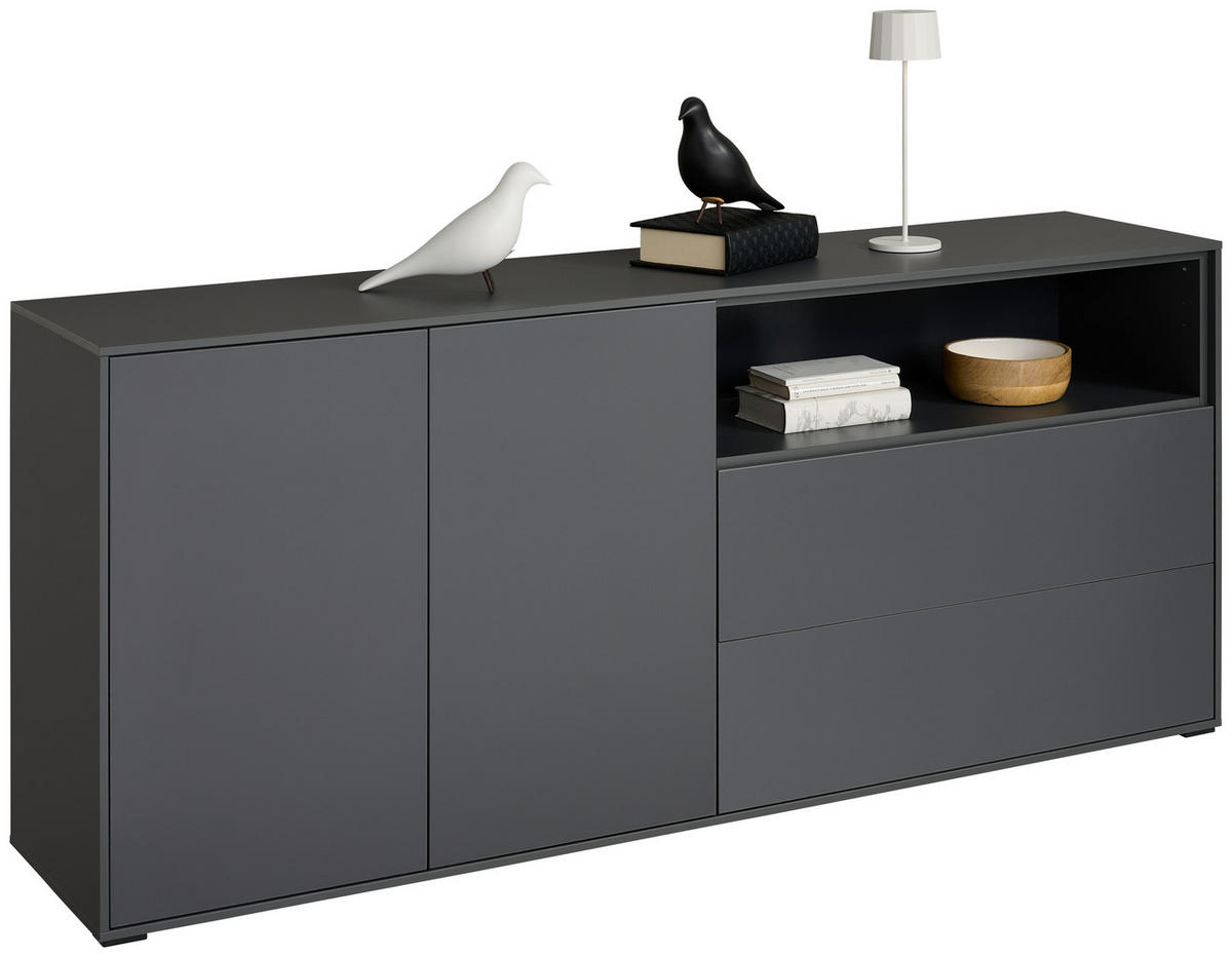 REGALELEMENT 179,1/72,6/40 cm Graphitfarben  179,1/72,6/40 cm  - Graphitfarben, Design, Holzwerkstoff (179,1/72,6/40cm) - home24