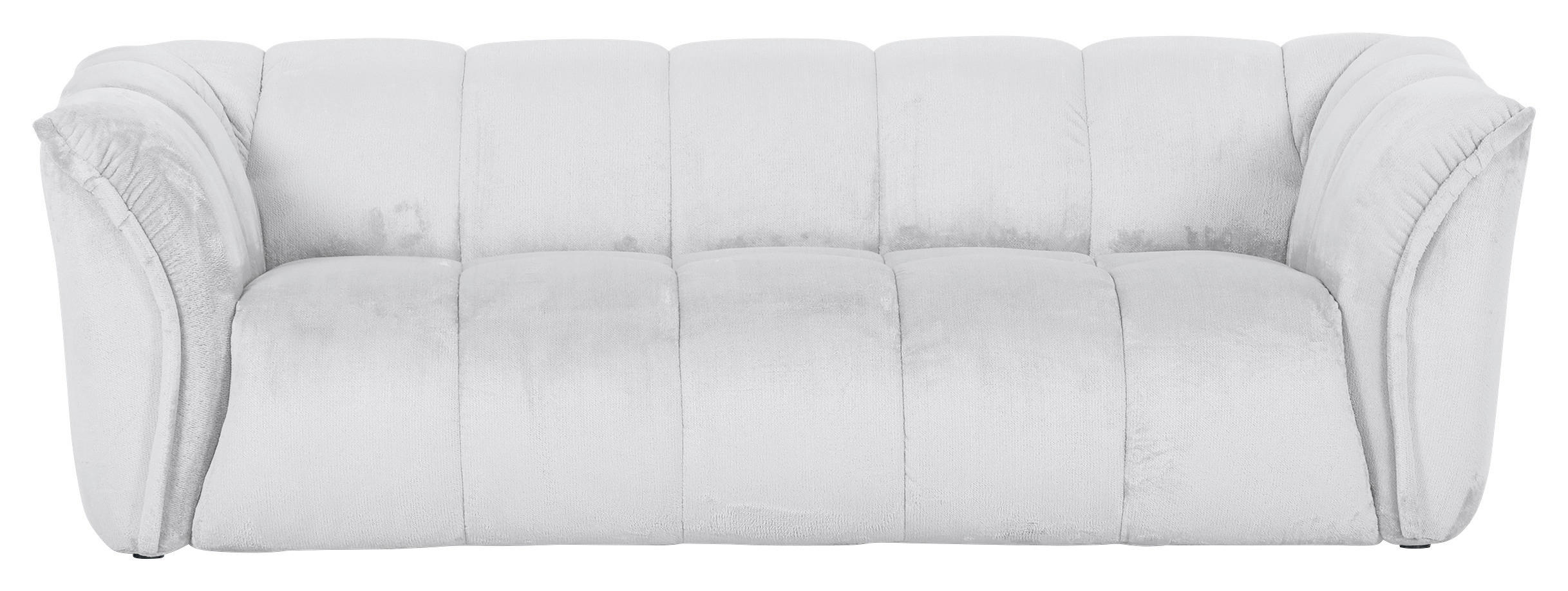 BIG SOFFA i plysch vit  - vit/svart, Klassisk, textil/plast (220/67/106cm) - MID.YOU