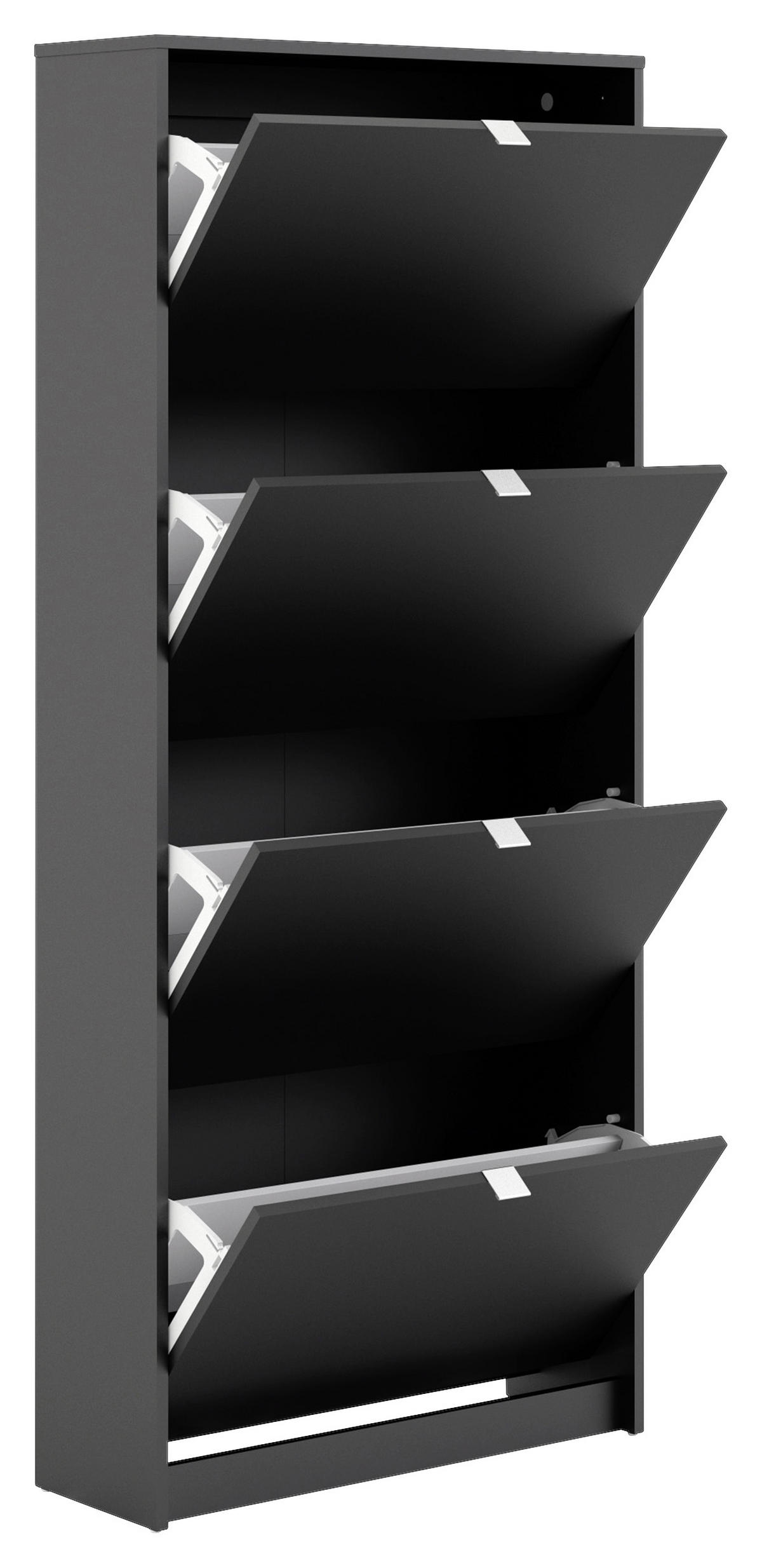 SKOSKÅP 70,3/162/24,05 cm  - aluminiumfärgad/svart, Design, metall/trämaterial (70,3/162/24,05cm) - Best Price