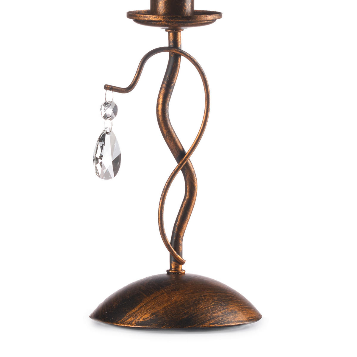 KRISTALL-TISCHLEUCHTE 15/15/42 cm   - Cognac/Cappuccino, KONVENTIONELL, Glas/Kunststoff (15/15/42cm)