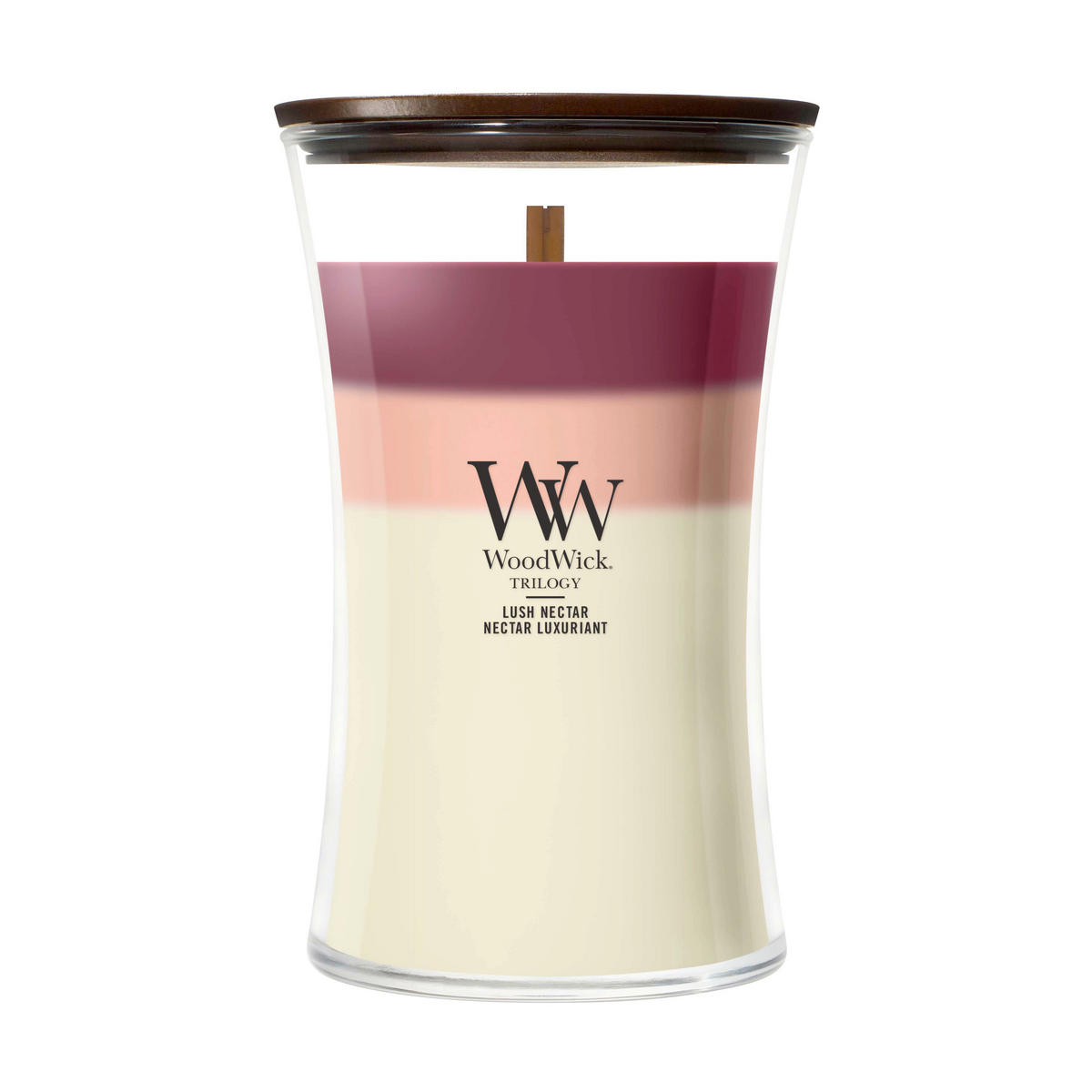 DIŠEČA SVEČA - večbarvno, Basics, steklo/les (10/18/10cm) - WoodWick