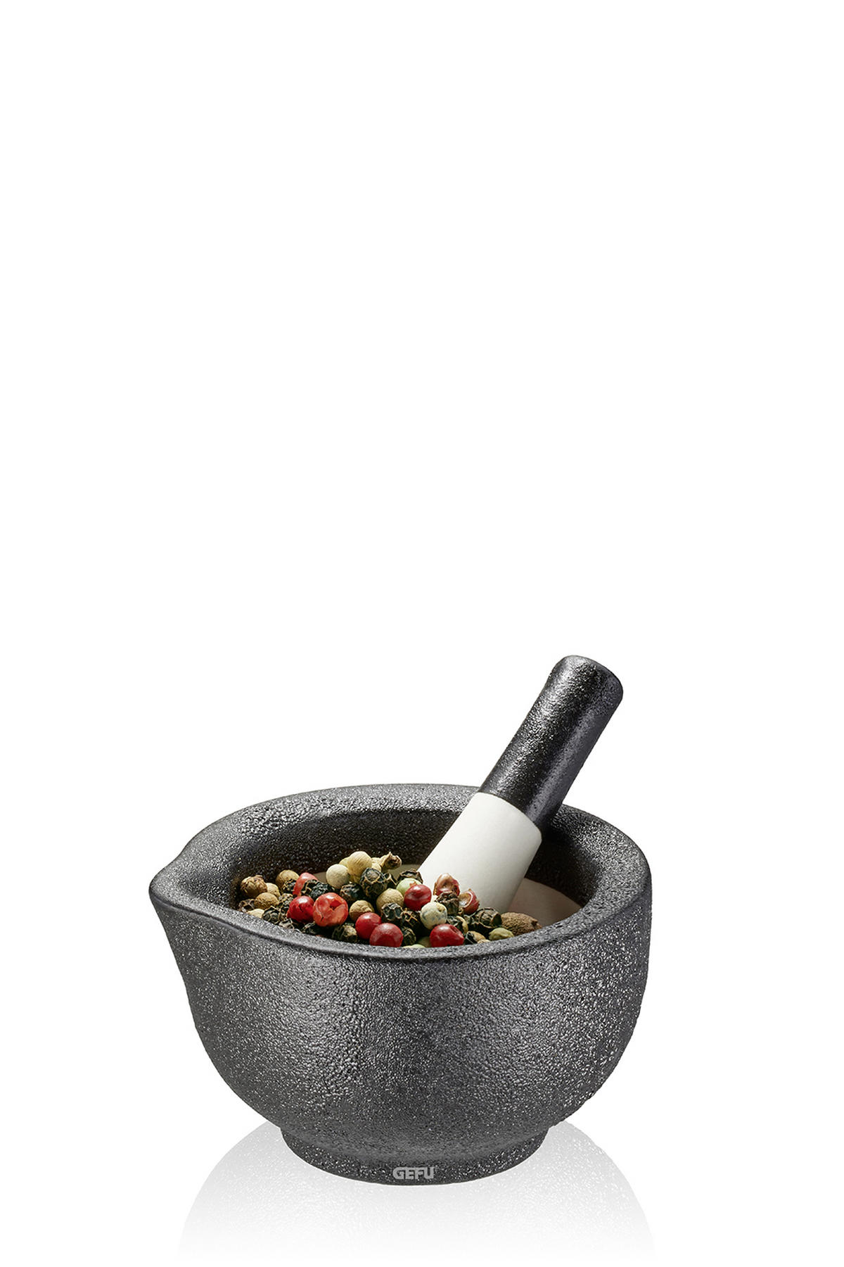 MÖRSERSET GRINO  - Anthrazit/Weiß, KONVENTIONELL, Keramik (7,7/4,7cm) - Gefu