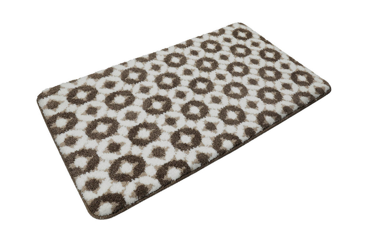BADTEPPICH Weiß, Taupe, Beige 60/100 cm  - Taupe/Beige, Basics, Textil (60/100cm) - WECON HOME