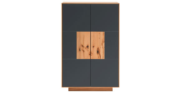 SCHUHSCHRANK  in 72/112/37 cm  - Anthrazit/Buchefarben, MODERN, Glas/Holz (72/112/37cm) - Linea Natura