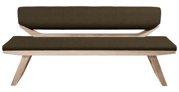 SITZBANK Webstoff Braun - Eichefarben/Braun, Natur, Holz/Textil (190/81/56cm) - Linea Natura