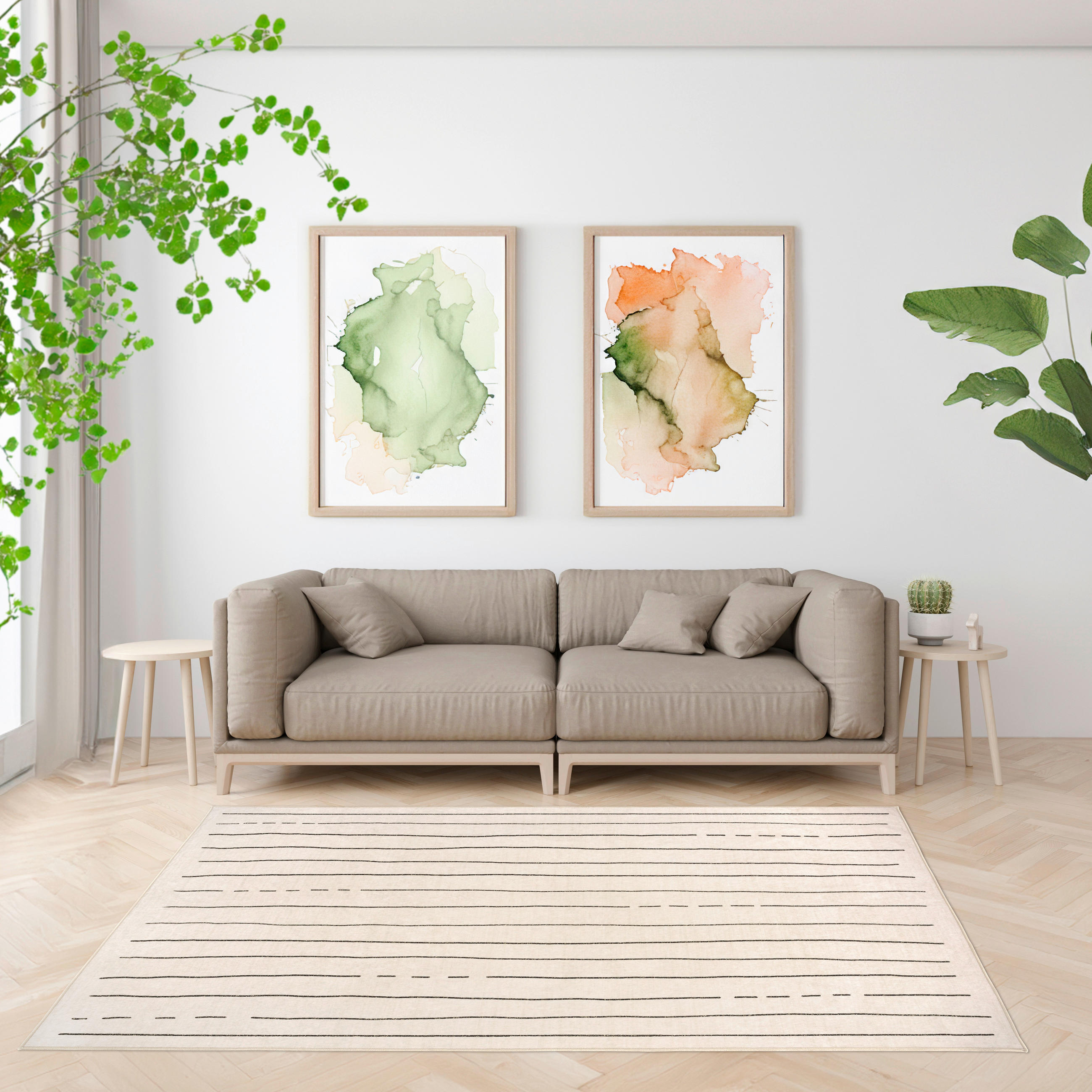 FLACHWEBETEPPICH 160/230 cm LIVING-TUAREG Creme, Schieferfarben  - Schieferfarben/Creme, Basics, Kunststoff/Textil (160/230cm) - Lindorug