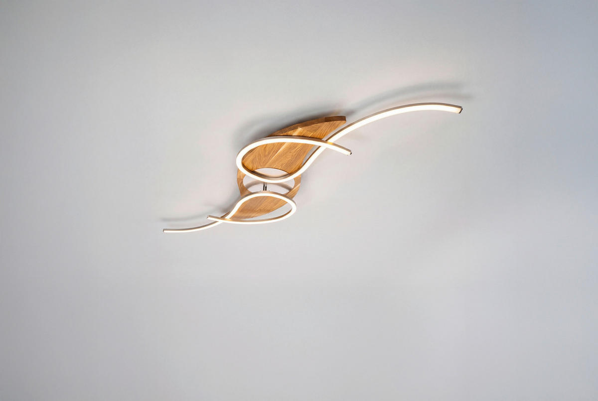 LED-DECKENLEUCHTE    128/38/9 cm  - Eichefarben, Natur, Holz (128/38/9cm) - Waldwelt