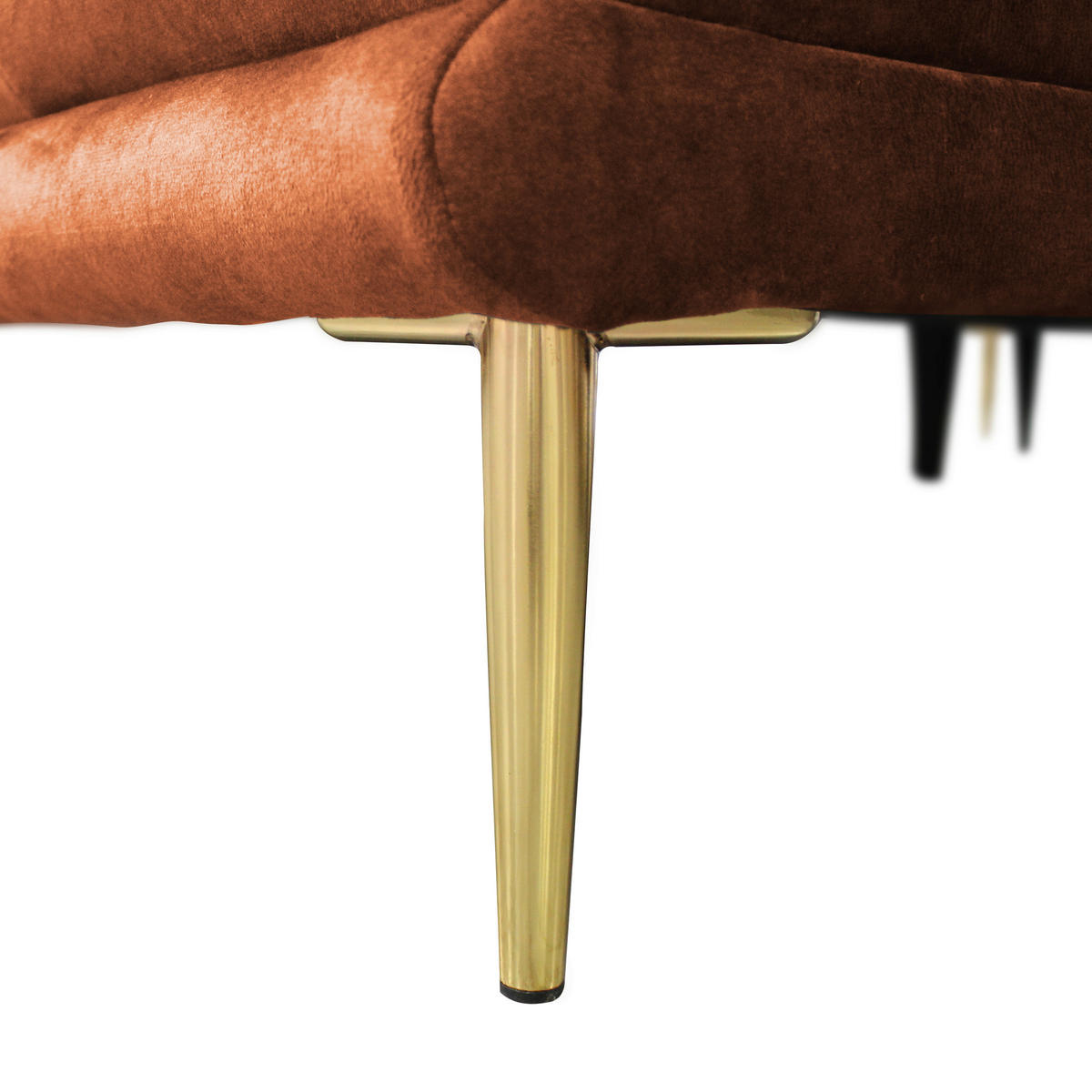 ECKSOFA in Velours Rostfarben  196/264 cm  - Rostfarben/Goldfarben, Design, Textil/Metall (196/264cm) - MID.YOU