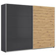 SCHWEBETÜRENSCHRANK  in Grau, Eiche Artisan  - Alufarben/Eiche Artisan, KONVENTIONELL, Holzwerkstoff/Metall (271/210/62cm) - Xora