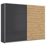 SCHWEBETÜRENSCHRANK  in Grau, Eiche Artisan  - Alufarben/Eiche Artisan, KONVENTIONELL, Holzwerkstoff/Metall (271/210/62cm) - Xora