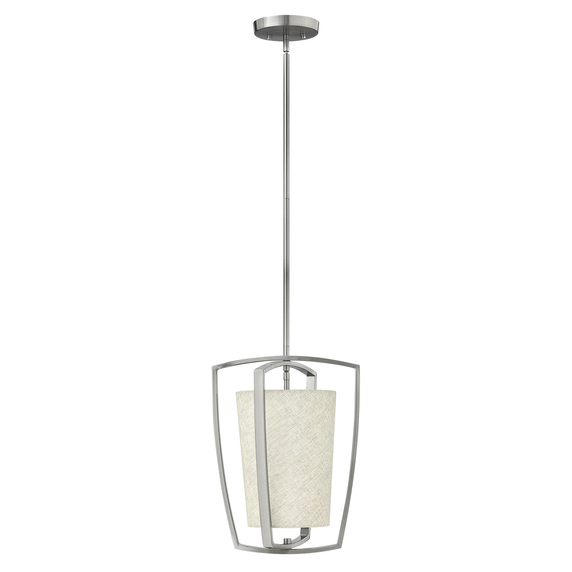 HÄNGELEUCHTE 30.5/48.7 cm    - Nickelfarben, Konventionell, Textil/Metall (30.5/48.7cm) - Elstead Lighting