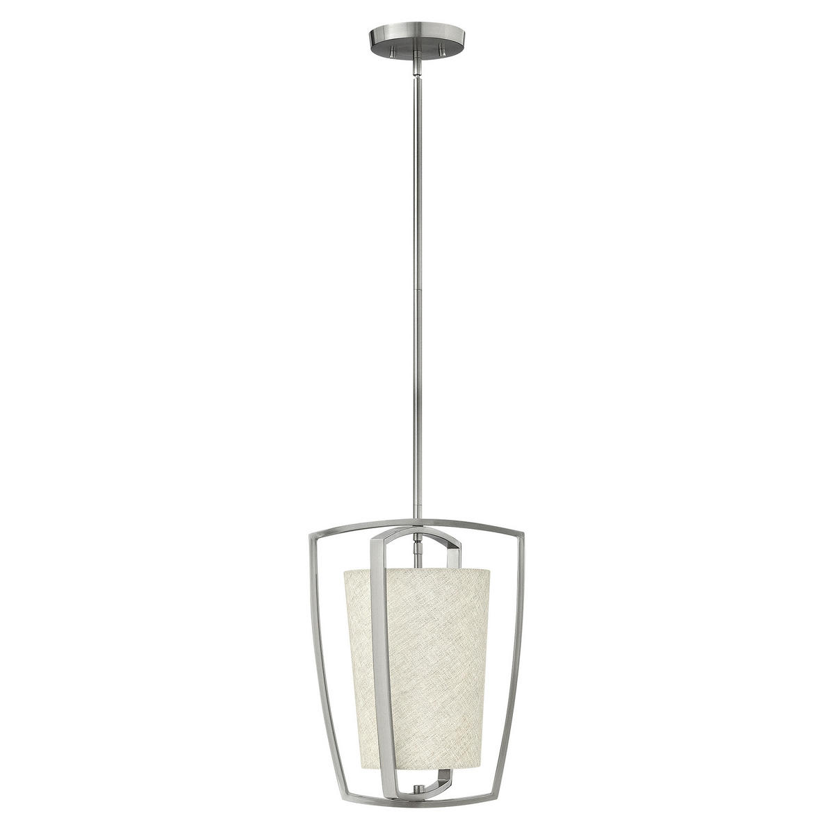 HÄNGELEUCHTE 30.5/48.7 cm    - Nickelfarben, Konventionell, Textil/Metall (30.5/48.7cm) - Elstead Lighting