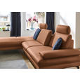 ECKSOFA in Echtleder Hellbraun  195/308 cm  - Hellbraun/Schwarz, Design, Leder/Metall (195/308cm) - Dieter Knoll