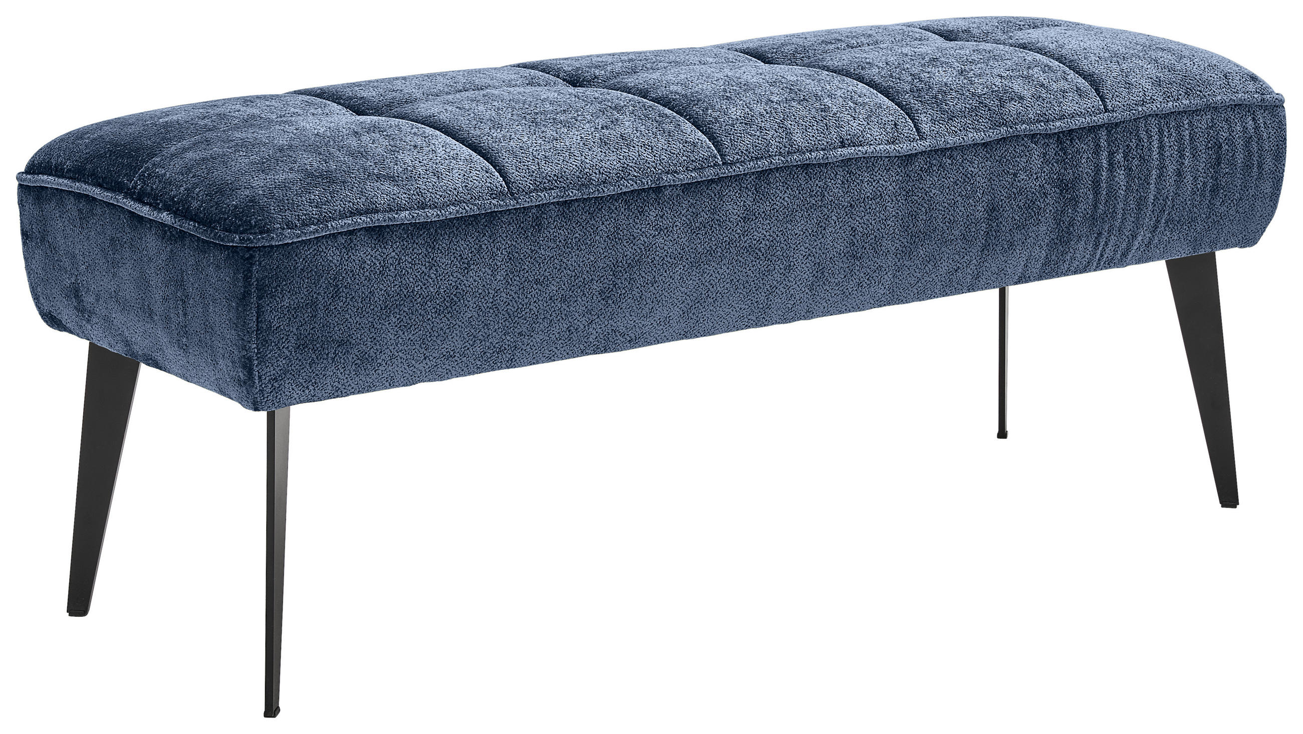 SITZBANK 133/54/47 cm Webstoff Dunkelblau Metall  - Schwarz/Dunkelblau, MODERN, Textil/Metall (133/54/47cm) - Welnova