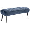 SITZBANK 133/54/47 cm Webstoff Dunkelblau Metall  - Schwarz/Dunkelblau, MODERN, Textil/Metall (133/54/47cm) - Welnova