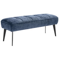 SITZBANK 133/54/47 cm Webstoff Dunkelblau Metall  - Schwarz/Dunkelblau, MODERN, Textil/Metall (133/54/47cm) - Welnova