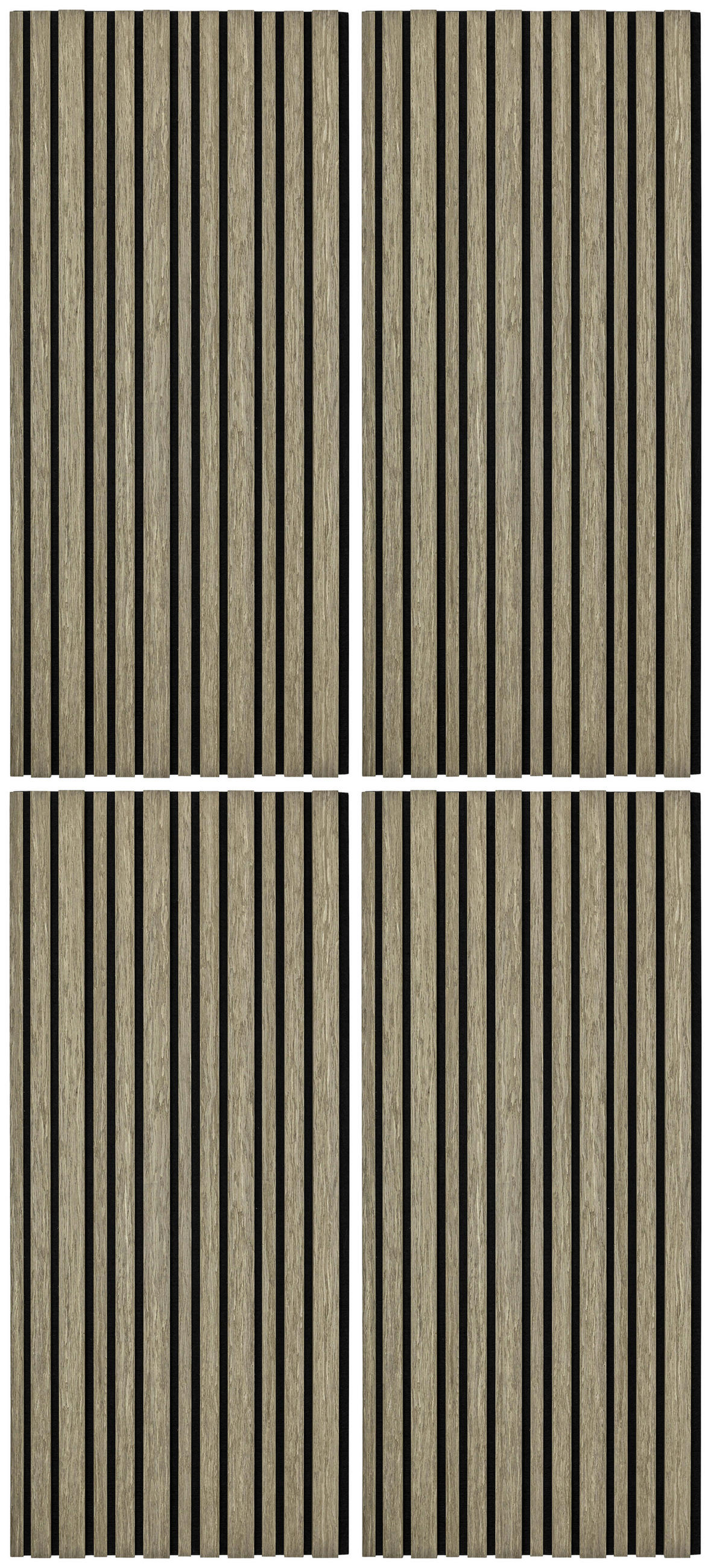 AKUSTIKPANEEL EICHE GRAU 4-er Set  - Hellgrau, MODERN, Holz (52/120cm)