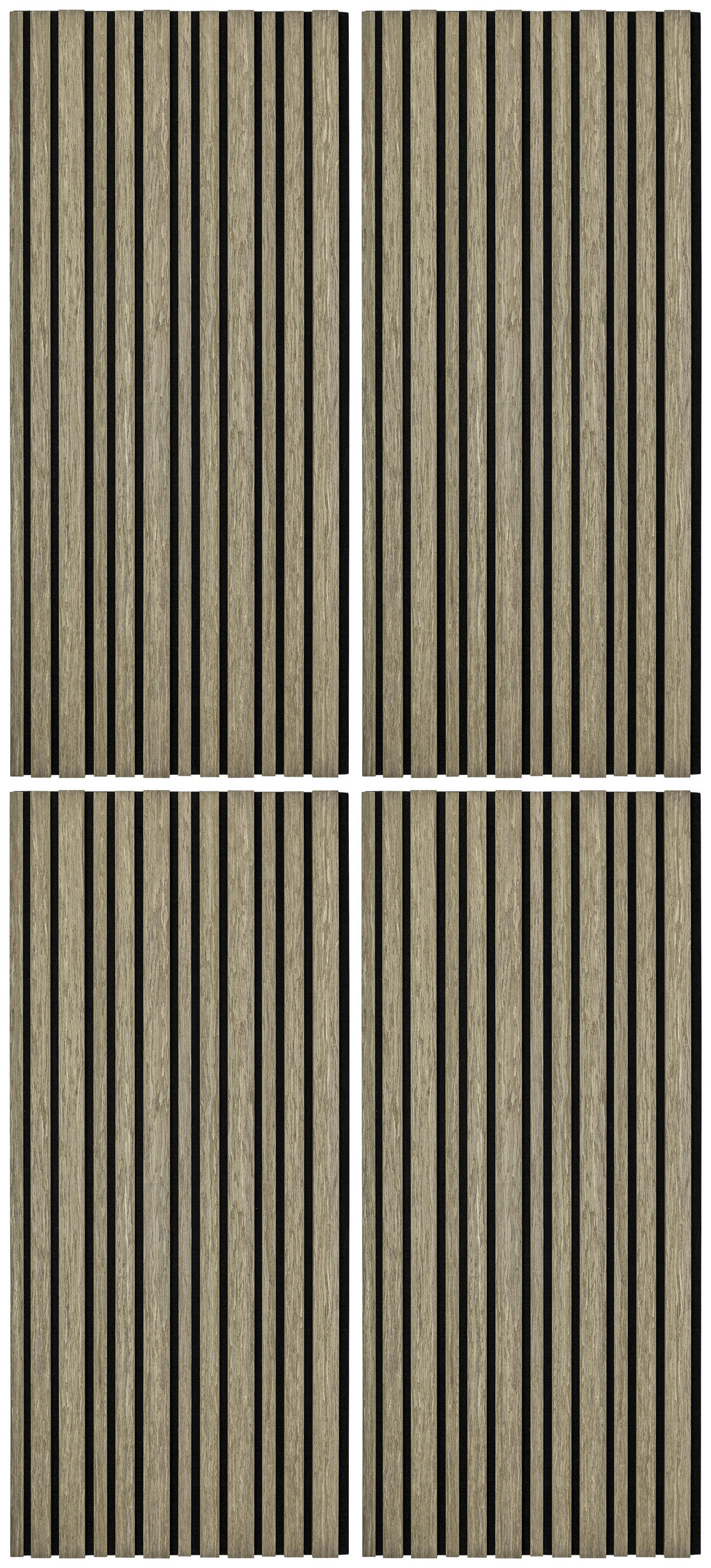 XXXLutz Akustikpaneel Eiche Grau 4-er Set Hellgrau 52x120 cm