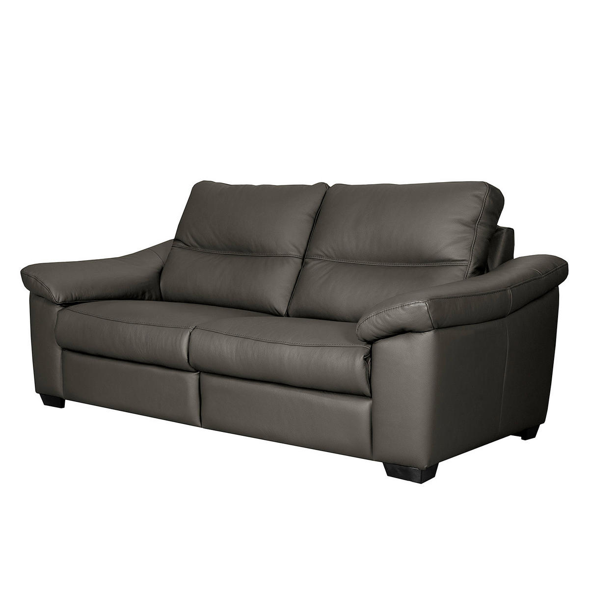 2-SITZER-SOFA  in Echtleder Anthrazit   - Anthrazit/Schwarz, Design, Leder/Holz (174/97/97cm) - Livetastic