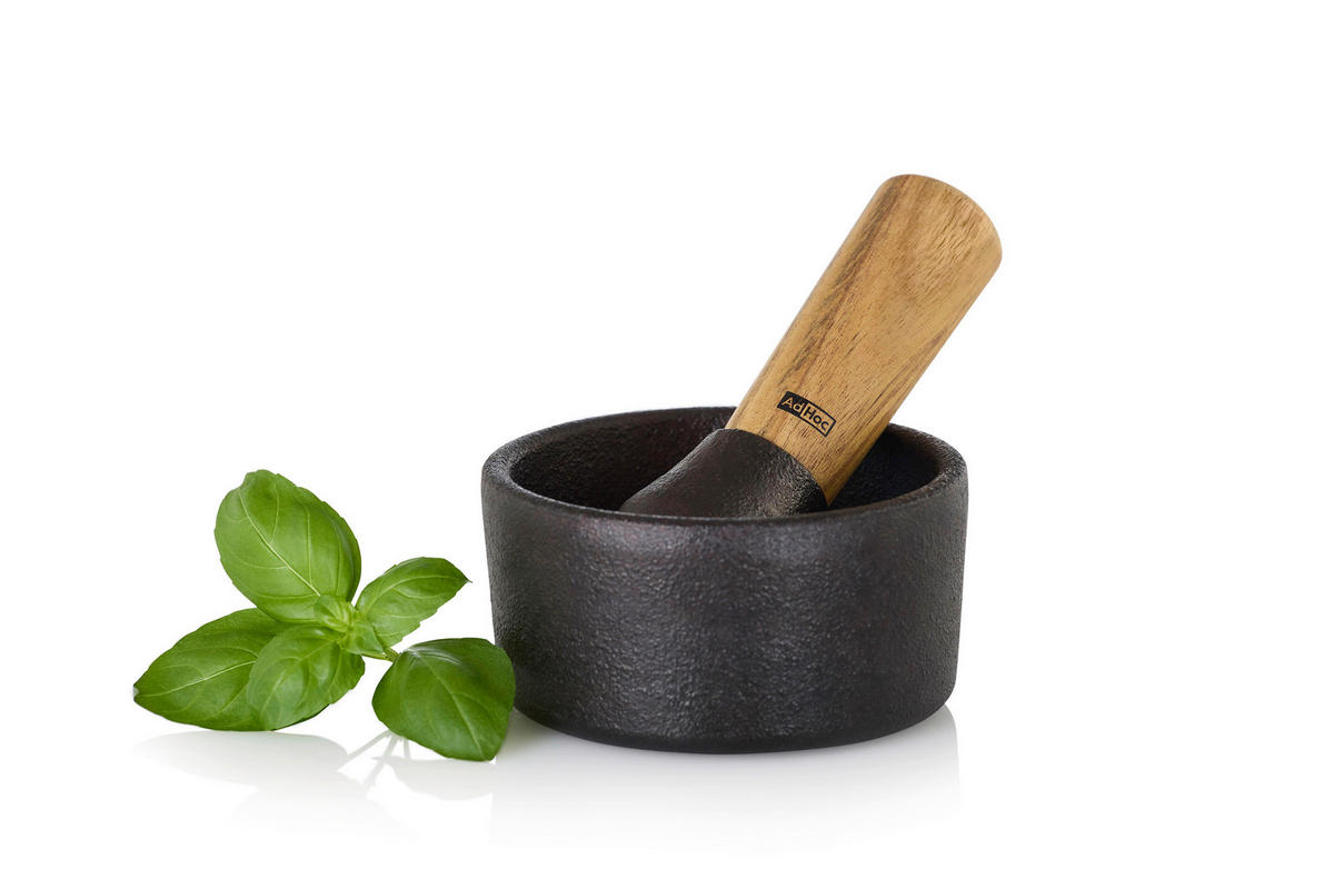 MÖRSERSET CAMO  - Schwarz/Akaziefarben, Basics, Holz/Metall (10/5cm) - AdHoc