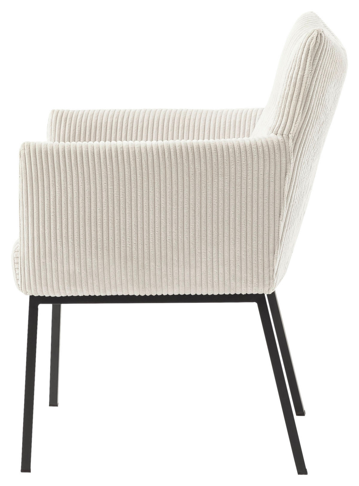 ARMLEHNSTUHL  in Eisen Cord  - Creme/Schwarz, Design, Textil/Metall (63/86/65cm) - Novel