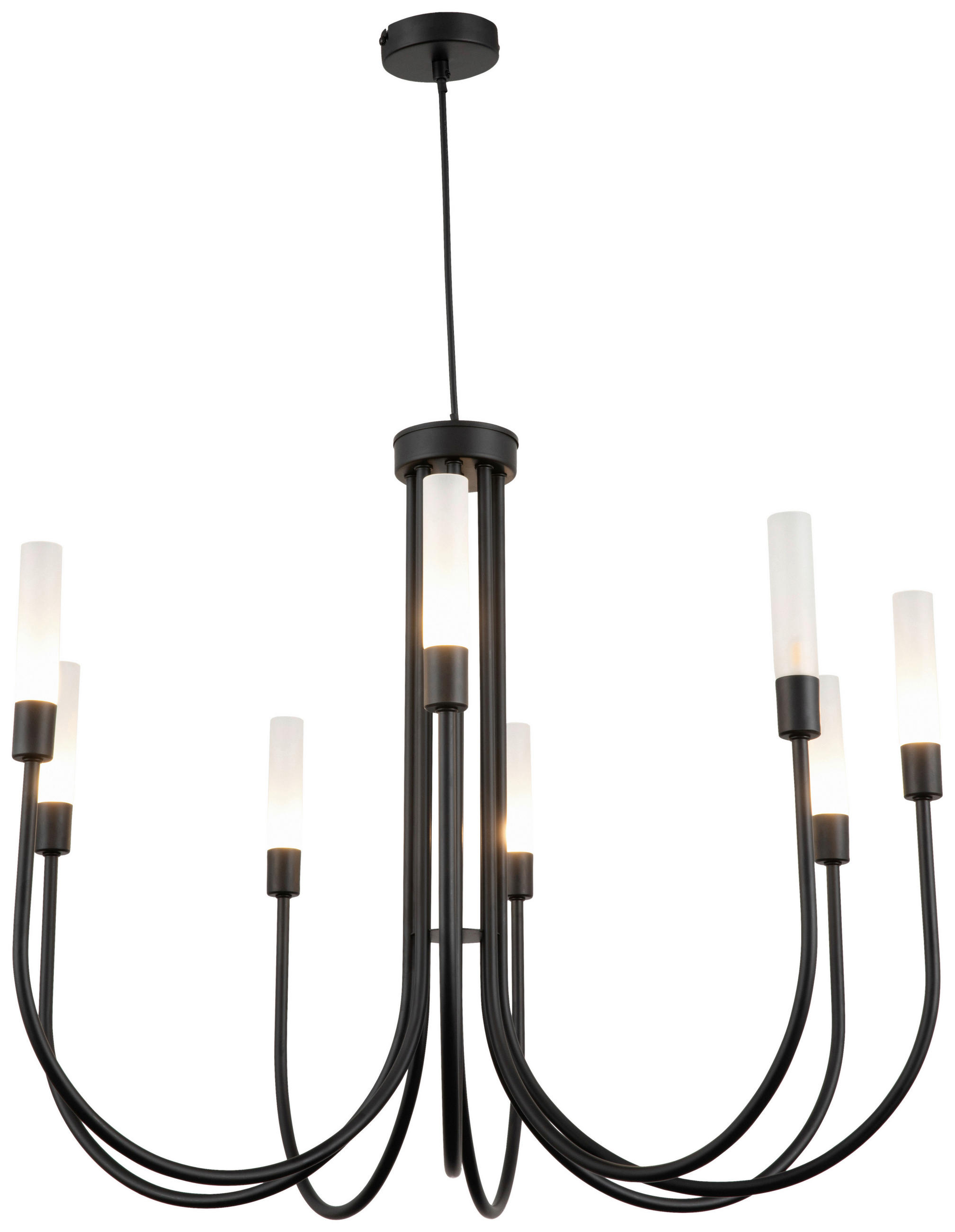 HÄNGELEUCHTE 75/125 cm   - Weiß, Trend, Glas/Metall (75/125cm) - Novel