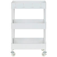 SERVIERWAGEN Weiß  - Schwarz/Weiß, MODERN, Metall (40/64/22cm) - PBJ