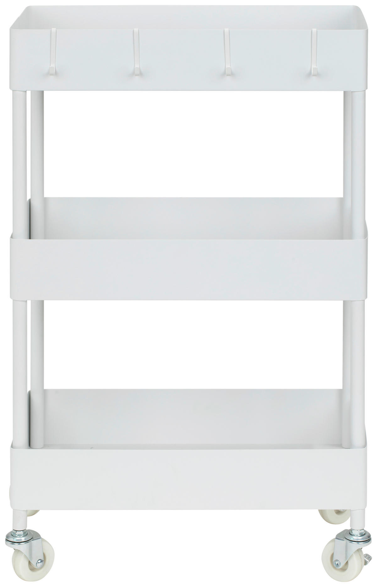 SERVIERWAGEN Weiß  - Schwarz/Weiß, MODERN, Metall (40/64/22cm) - PBJ