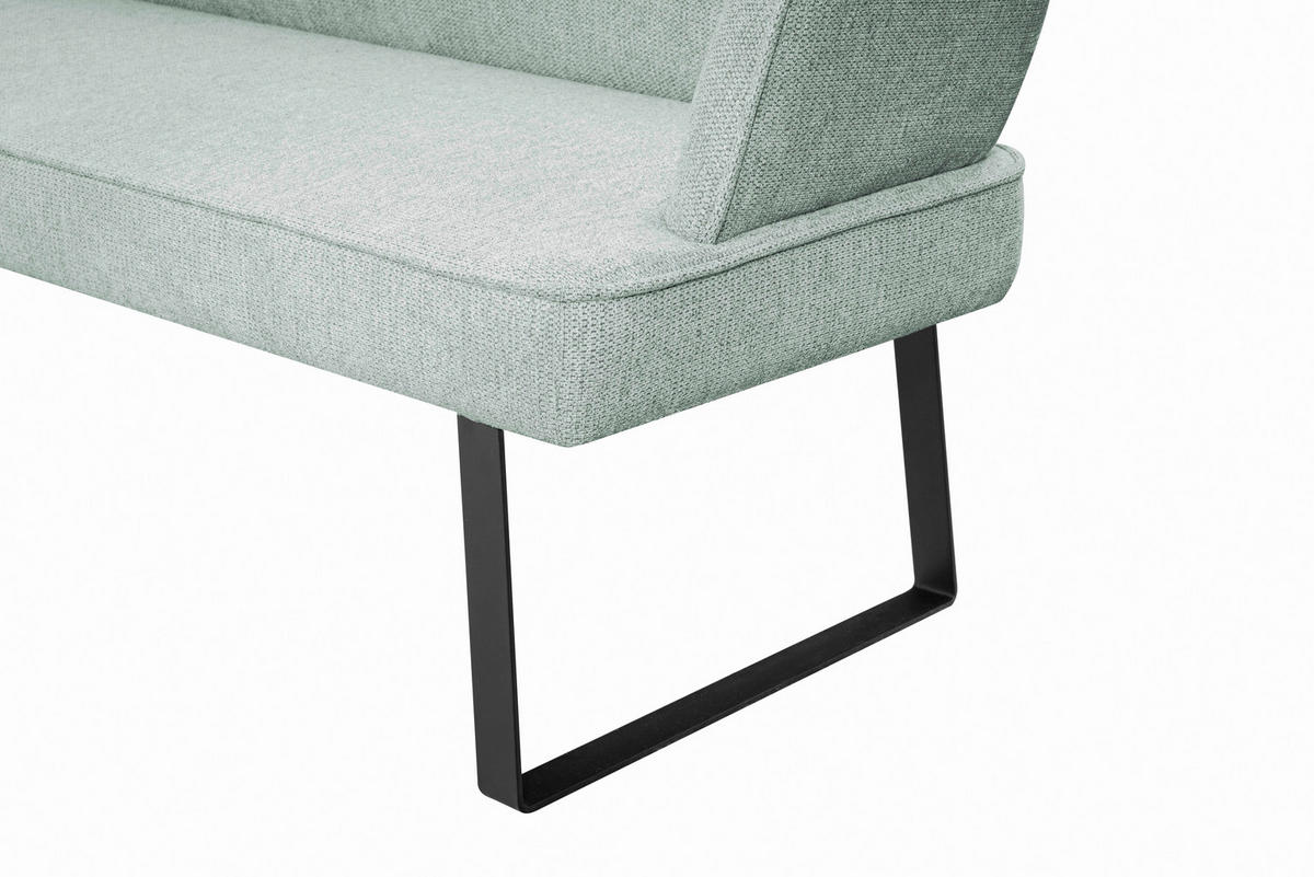 SITZBANK 185/91/66 cm Webstoff Schwarz, Türkis  - Türkis/Schwarz, Design, Textil/Metall (185/91/66cm) - Novel