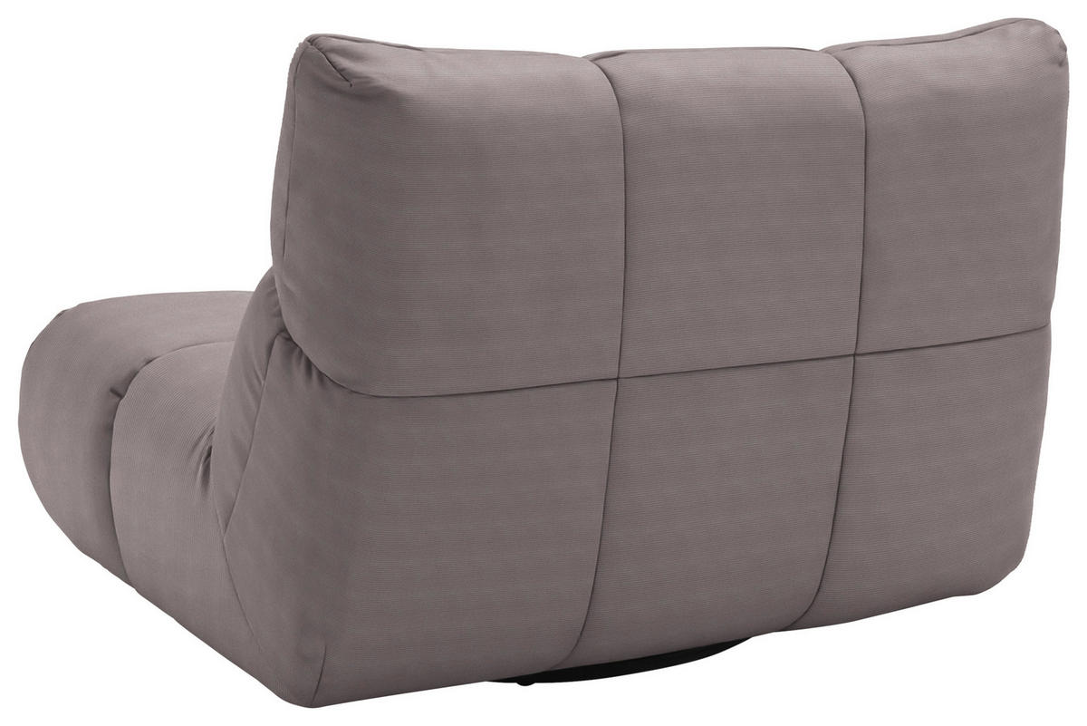 SESSEL Feincord Taupe  - Taupe/Schwarz, Design, Kunststoff/Textil (112/85/108cm) - Pure Home Lifestyle