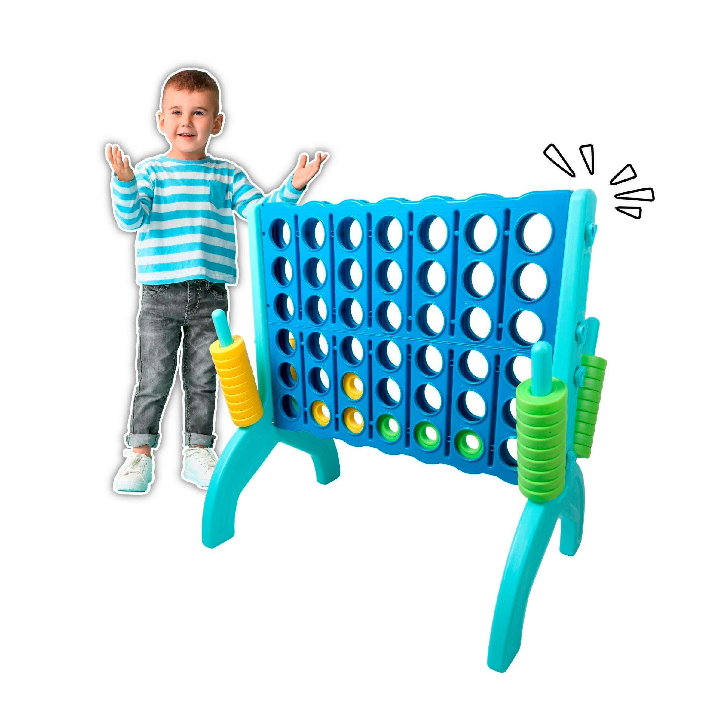 OUTDOORSPIEL XXL 4 in einer Reihe Blau, Türkis  - Türkis/Blau, Basics, Kunststoff (73/49/72.5cm) - alldoro