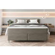 BOXSPRINGBETT 180/200 cm  in Graubraun  - Graubraun/Schwarz, KONVENTIONELL, Textil/Metall (180/200cm) - Carryhome