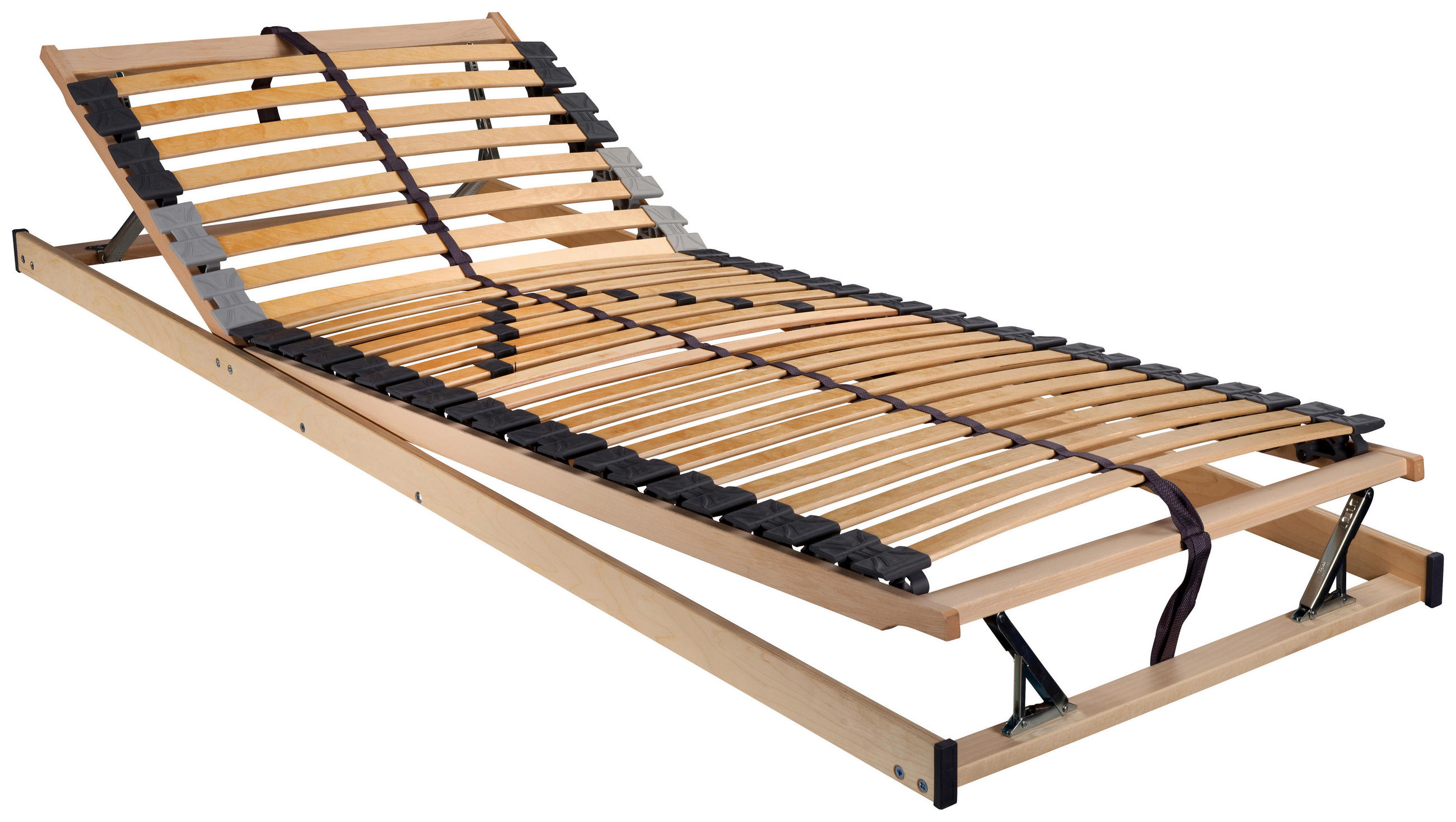LATTENROST 140/200 cm Kopfteil, Fußteil, Mittelzone verstellbar, Birke  - Birkefarben/Buchefarben, Basics, Holz/Kunststoff (140/200cm) - Sleeptex