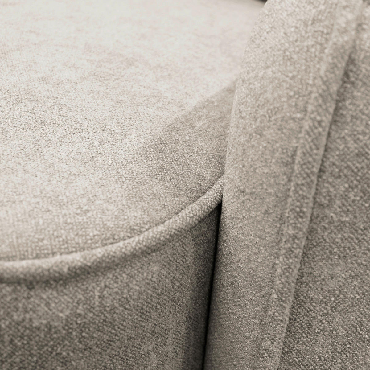 ECKSOFA in Struktur, Bouclé Taupe  - Taupe/Schwarz, Design, Kunststoff/Textil (209/143cm) - MID.YOU