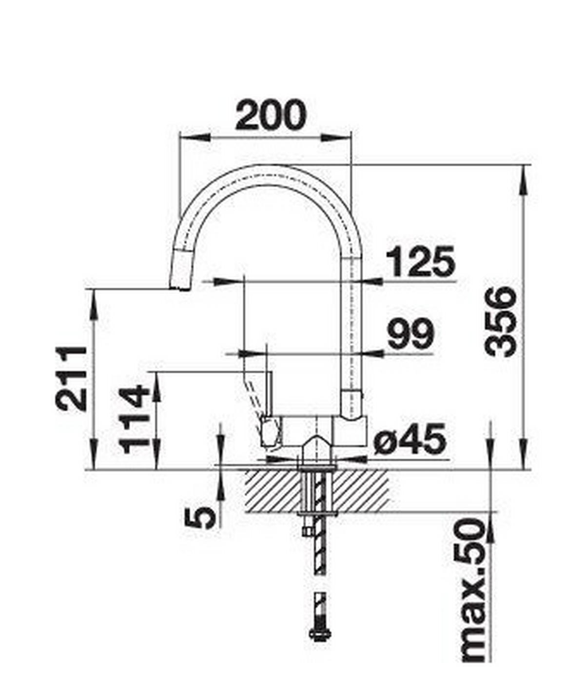 KÜCHENARMATUR  - Chromfarben, Basics, Metall (12,4/35,6/23,5cm) - Blanco